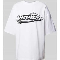 Review Oversized T-Shirt mit Label-Print in Weiss, Größe L von Review