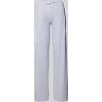 Review Sweatpants mit elastischem Bund in Hellgrau Melange, Größe L von Review