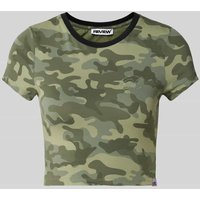 Review T-Shirt mit Camouflage-Muster in Dunkelgruen, Größe M von Review