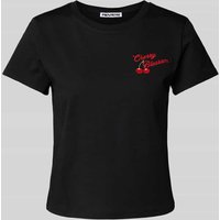 Review T-Shirt mit Motiv-Stitching in Black, Größe S von Review