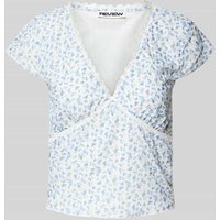 Review T-Shirt mit Spitzenbesatz in Weiss, Größe M von Review
