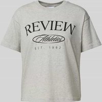 Review T-Shirt mit Statement-Print in Hellgrau Melange, Größe L von Review