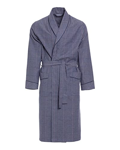 Herren Morgenmantel RE-506-100% Baumwolle - Leicht und dünn – Elegant – Grau 1107 – Gr XXL von R Revise