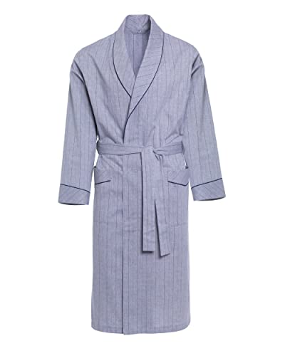 Herren Morgenmantel RE-506-100% Baumwolle - Leicht und dünn – Elegant – Hellgrau 1215 – Gr M von R Revise