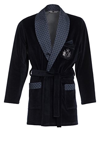 Revise Kurzer Morgenmantel für Herren RE-111 Velour Bademantel - Dunkelblau C3 - Gr. XXL Revise Kurzer Morgenmantel für Herren RE-111 Velour Bademantel - Dunkelblau C3 - Gr. XXL von R Revise