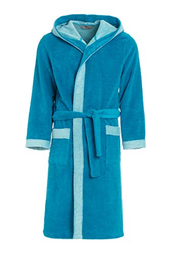 Herren Bademantel Revise RE-855 - mit Bambus faser - mit Kapuze - Türkis Gr. XXL von R Revise