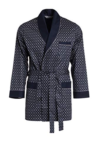 Herren Morgenmantel – kurz – Bademantel Revise RE-509 - Elegant - 100% Baumwolle – Dunkelblau XL von R Revise