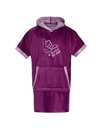 Revise Surf Poncho mit Kapuze – Bademantel – Badetuch – Poncho Handtuch - Damen Herren Kinder - mit Bambusfaser - Violett Gr. L/XL von Revise