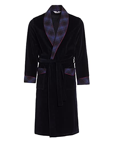 Revise Vasco RE-104 Herren Bademantel - Morgenmantel – Velours - Dunkelblau 1034 Gr. S von R Revise