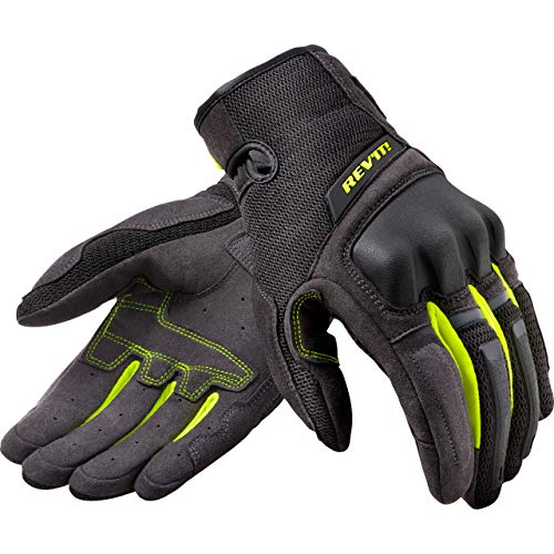 REV'IT! Motorradhandschuhe kurz Motorrad Handschuh Volcano Handschuh schwarz/neon-gelb L, Herren, Tourer, Ganzjährig, Textil von REV'IT!