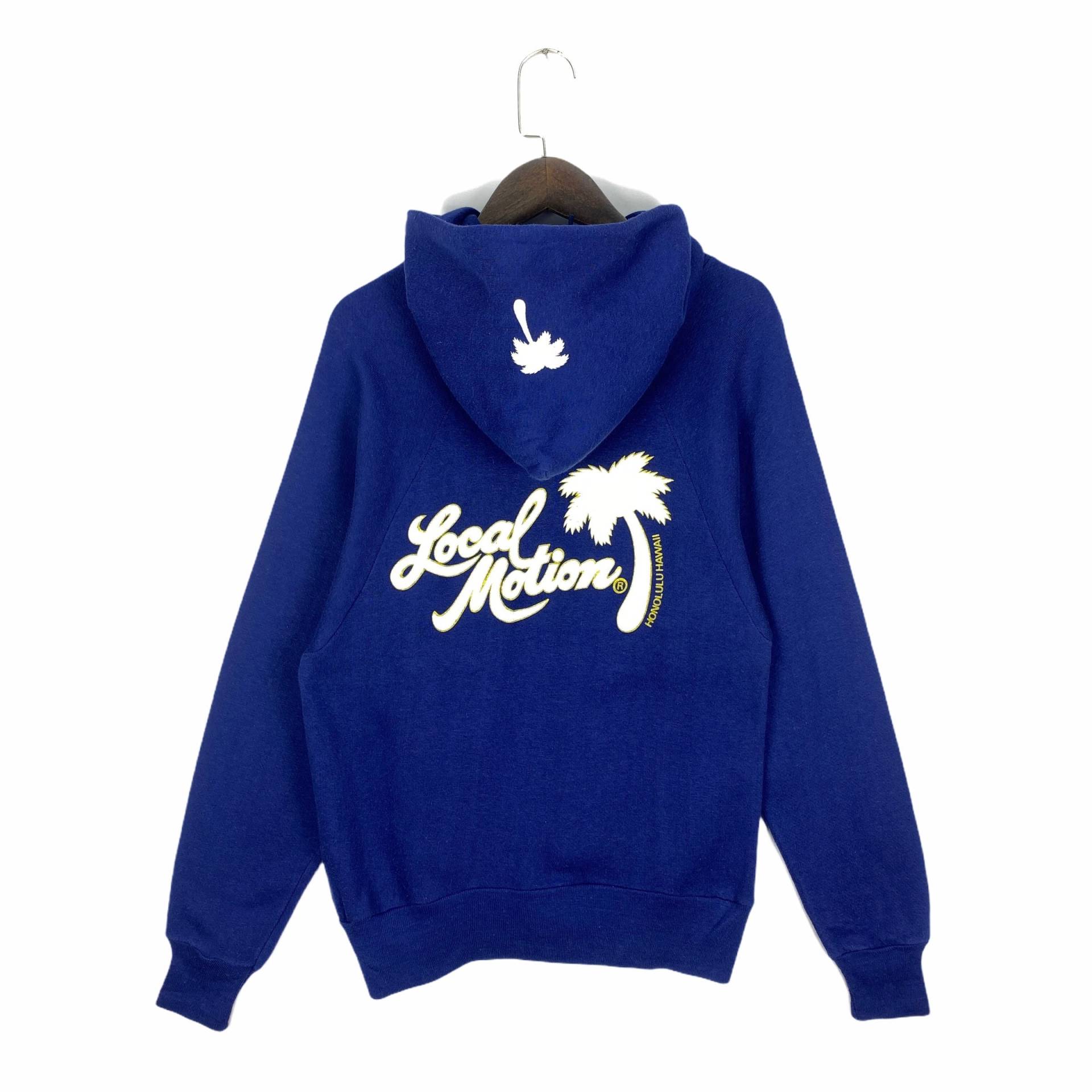 Vintage 70Er Jahre Lokale Bewegung Hoodie Blau Hergestellt in Usa Sehr Guter Zustand Pullover Größe S von RevivalModeWarehaus