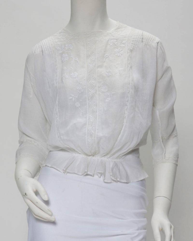 50Er Jahre Bluse Aus Feiner Baumwolle Revival Vintage Boutique von RevivalVintageBoutiq