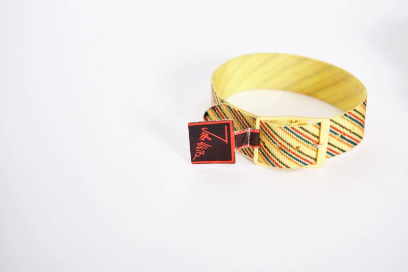 Gelb Gestreiftes Nylon Uhrenarmband Von John Weitz Vintage 1950Er Jahre Revival Vintage Boutique von RevivalVintageBoutiq