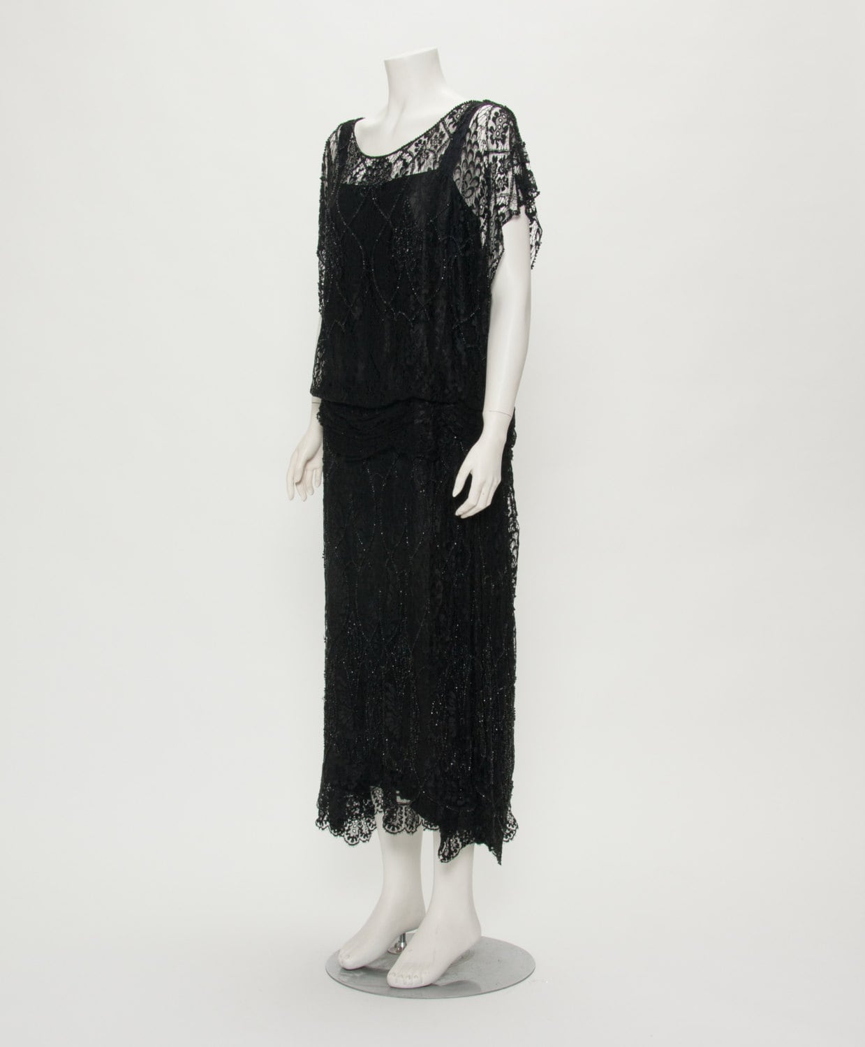 Sale Rare Deko, Kleid Mit Jet Perlen, Schwarze Spitze Vintage 1920 Revival Boutique Sale Rare Deko, Kleid Mit Jet Perlen, Schwarze Spitze Vintage 1920 Revival Boutique von RevivalVintageBoutiq