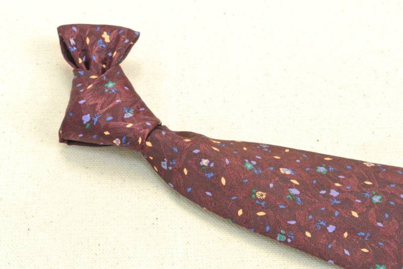 Christian Dior Monsieur Violett Floral Bedruckte Polyester Krawatte 100 % Größe Kurz von ReviveClothiers