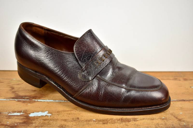 Försheim Dunkelbrauner Pebblegrain Moc Toe Penny Loafer Herren Size 8.5E von ReviveClothiers