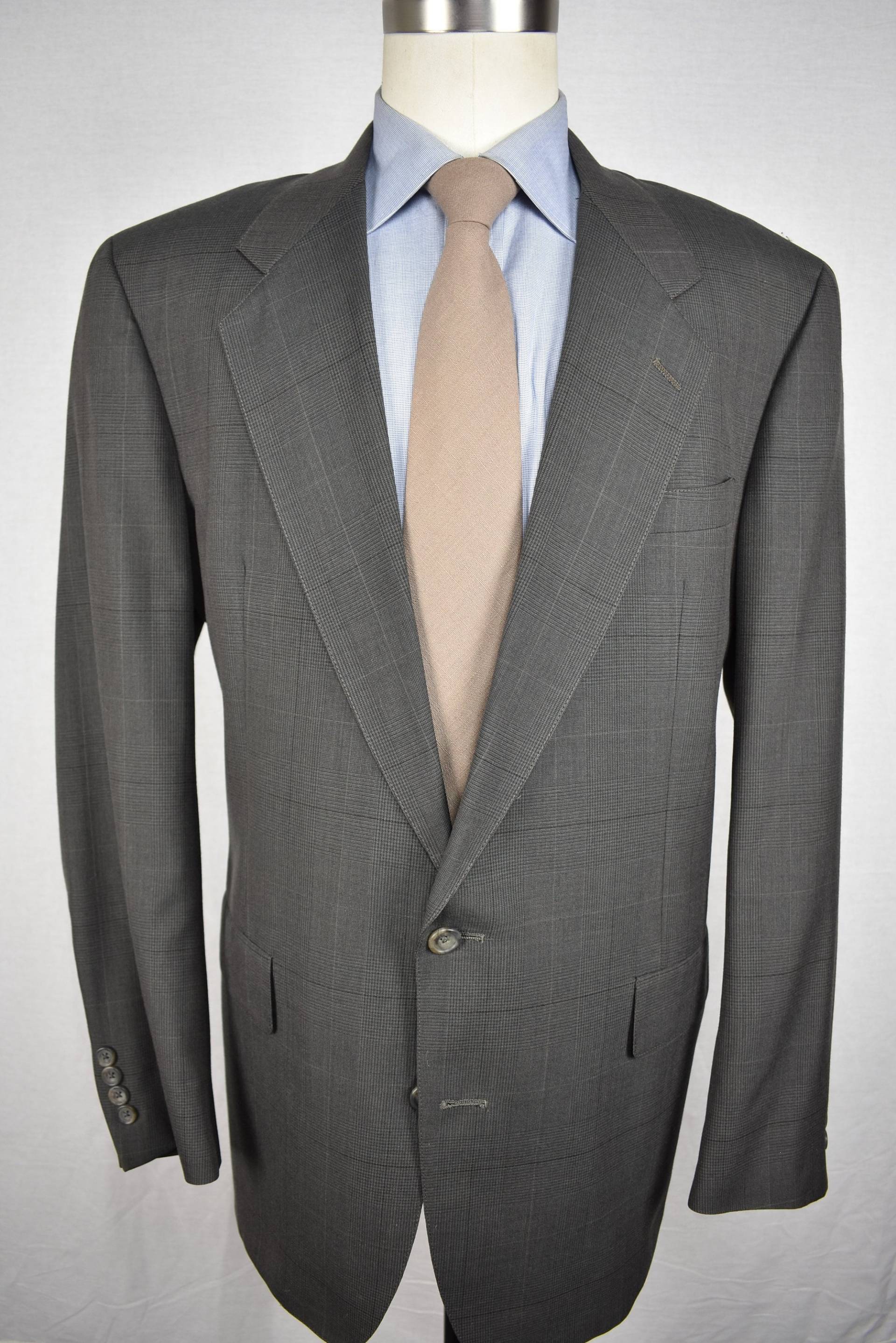 Hart Schaffner Marx Grau Glen Check Kammgarnwolle Zwei Knopf Pc Anzug Sz 44L von ReviveClothiers