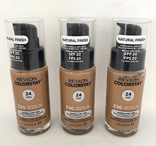 3x Revlon Colorstay Pump 24HR Make Up SPF20 Norm/Dry Skin 30ml - 330 Natural Tan von Revlon