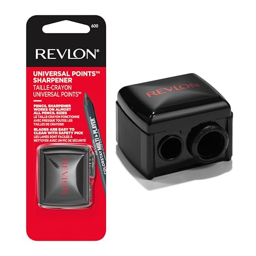 REVLON Universal Points Sharpener for All Wooden & Plastic Pencil Sizes, Dual Pencil Sharpener for Lip Liner, Eyebrow, and Eyeliner Pencils von Revlon