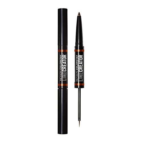 Revlon ColorStay Line Creator, Doppelendiger flüssiger Eyeliner und Smoky Kohl Pencil, Wasserfeste und Übertragungsfeste Eye Makeup, 152 Leathercraft, 10 ml von Revlon