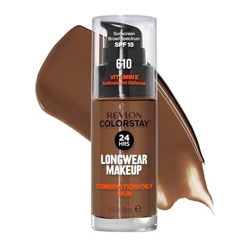 Revlon ColorStay Liquid Foundation Make-up für Mischung/fettige Haut LSF 15, Longwear Medium Full Coverage mit mattem Finish, Espresso (610), 1 oz von Revlon