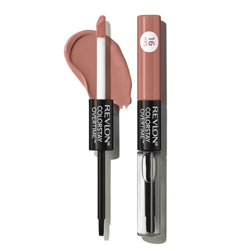 Revlon ColorStay Overtime Lipcolor, Dual Ended Long wearing Liquid Lipstick with Clear Lip Gloss, with Vitamin E in Nude, Unstobbale Nude (540), 2.0 g von Revlon