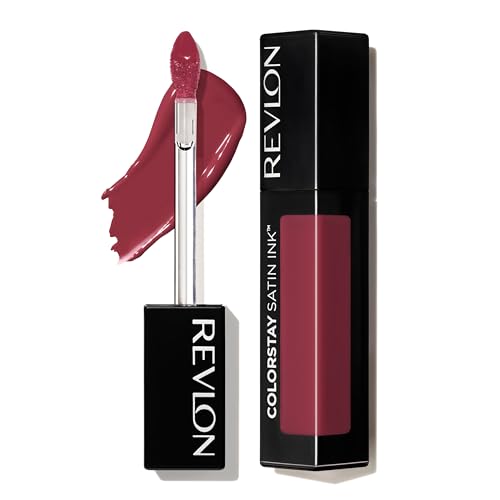 Revlon ColorStay Satin Ink flüssiger Lippenstift, langanhaltende, reichhaltige Lippenfarben, formuliert mit schwarzem Johannisbeersamenöl, 005 Silky Sienna, 1 Stück von Revlon