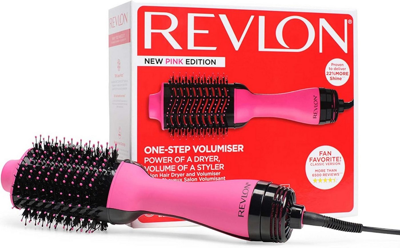 Revlon Ionic-Haartrockner Revlon One-Step Haartrockner & Volumiser – Pink, Ionic 2-in-1, One-Step-Bürstendesign, Mehrstufige Temperatur von Revlon