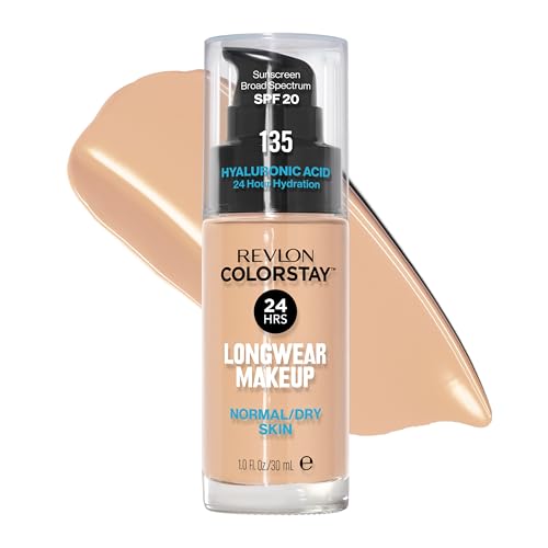 Revlon Liquid Foundation, ColorStay Face Makeup for Normal & Dry Skin, SPF 20, Longwear Medium-Full Coverage with Natural Finish, Oil Free, 135 Vanilla, 1 Fl Oz Revlon Liquid Foundation, ColorStay Face Makeup for Normal & Dry Skin, SPF 20, Longwear Medium-Full Coverage with Natural Finish, Oil Free, 135 Vanilla, 1 Fl Oz von Revlon