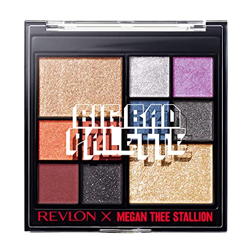 Revlon x Megan Thee Stallion Big Bad Face & Eyeshadow Palette in 10 Shades (10.5g) Matte, Metallic & Shimmers, Unisex von Revlon