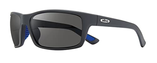 Revo Sonnenbrille Rebel x Bear Grylls: Polarisierte Serilium-Gläser für Herren mit rechteckigem Wickelrahmen, mattgrauer Rahmen mit Graphit-Gläsern von Revo