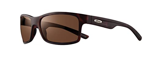 Revo Unisex-Sonnenbrille RE 1027 Crawler, rechteckig, polarisiert, mit UV-Schutz, Rahmen in mattem Schildpatt, Terra-Gläser von Revo