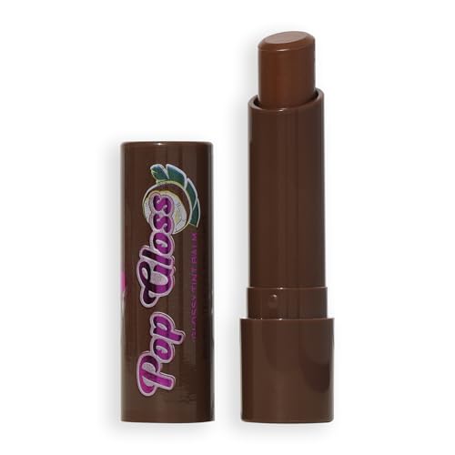 I Heart Revolution Pop Gloss Balm, Feuchtigkeitsspendender Lip Balm mit Glänzendem Finish & Farbiger Note, Vegan & Tierversuchsfrei, Kokosnuss Braun von Revolution Beauty London