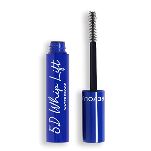 MakeUp Revolution 5D Whip Lift Waterproof Mascara, Maximaler Schwung, Länge & Volumen, Lang anhaltend, wischfest, Schwarz, 12 ml von MakeUp Revolution