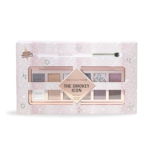 Revolution Beauty The Rebel Icon Lidschatten Palette Geschenkset, Set mit Smokey Icon Palette & Blender Pinsel, Vegan & Tierversuchsfrei Revolution Beauty The Rebel Icon Lidschatten Palette Geschenkset, Set mit Smokey Icon Palette & Blender Pinsel, Vegan & Tierversuchsfrei von Revolution Beauty London