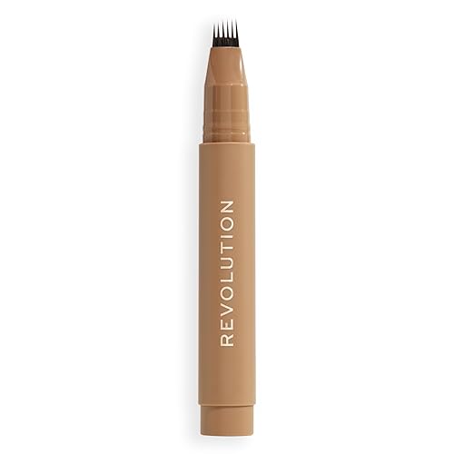 Revolution Instant Brow Hair Pen, Präzisions-Applikator für Haarähnliche Striche, Langanhaltender Augenbrauenstift, Kühles Braun, Tierversuchsfrei & Vegan, 1,8 ml von Revolution Beauty London