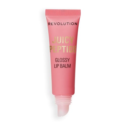 Revolution Juicy Peptide Lip Balm, Pflegender Lippenbalsam mit Peptiden, Squalan & Vitamin E, Vegan & Tierversuchsfrei, 8ml, Shimmer Mai Tai Pink von Revolution Beauty London