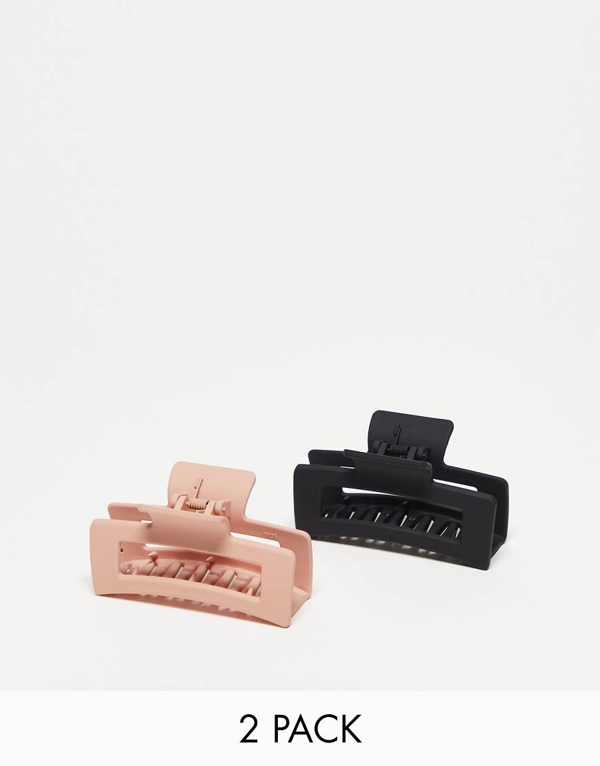 Revolution Hair - 2er-Pack rechteckige, matte Haarspangen-Keine Farbe von Revolution Hair