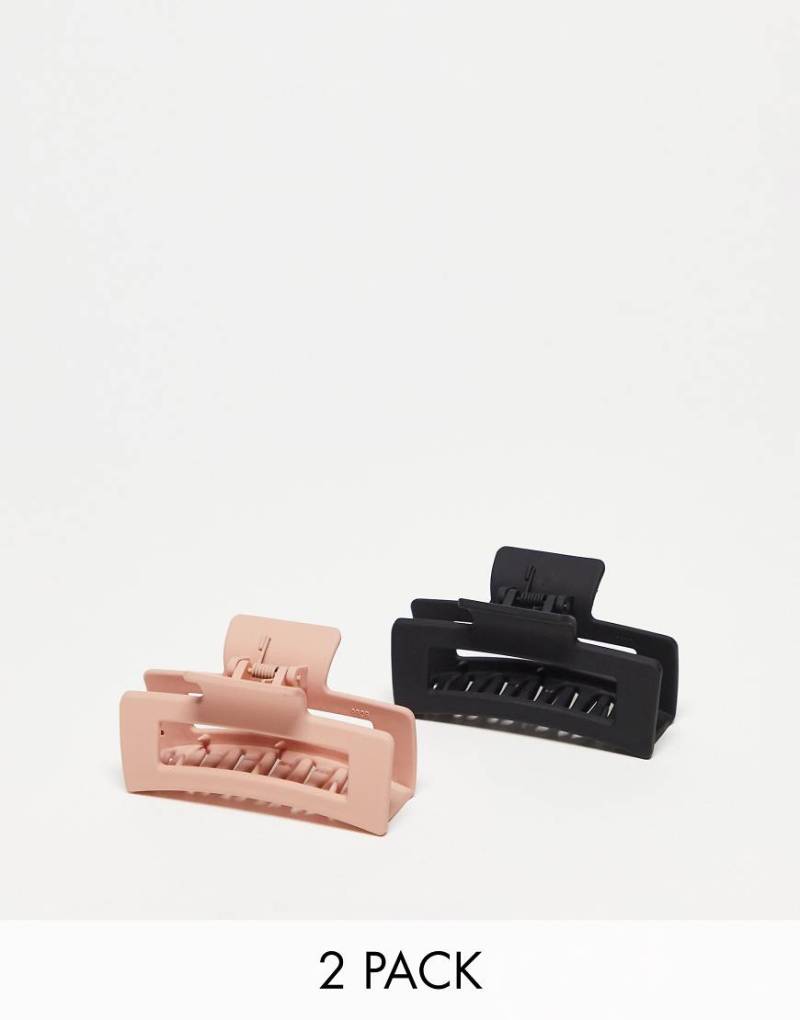 Revolution Hair - 2er-Pack rechteckige, matte Haarspangen-Keine Farbe von Revolution Hair
