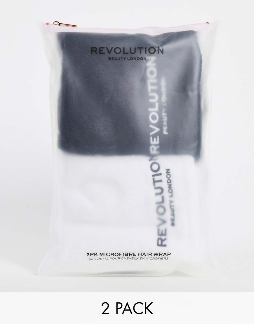 Revolution - Mikrofaser-Wickelhandtuch für die Haare in Schwarz/Weiß im 2er-Pack-Keine Farbe von Revolution Hair
