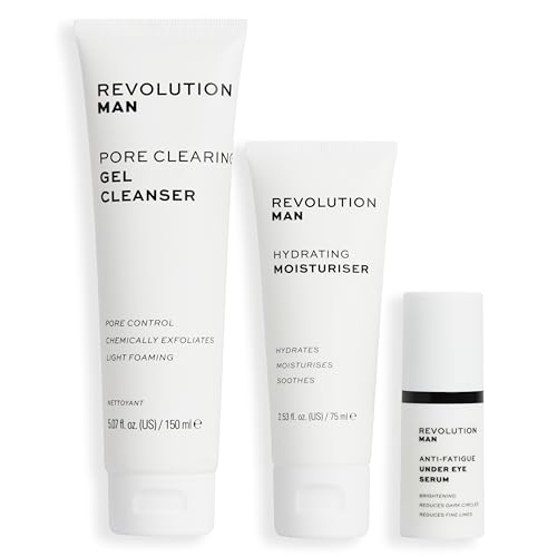 Revolution Man, ultimatives Hautpflege Essentials Geschenkset für Männer, inklusive Gesichtsreiniger, Feuchtigkeitscreme und Augenserum von Revolution Man