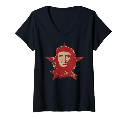 Damen Che Guevara Hemd Star Revolution Rebel Kuba T-Shirt mit V-Ausschnitt Damen Che Guevara Hemd Star Revolution Rebel Kuba T-Shirt mit V-Ausschnitt von Che Apparel Red...