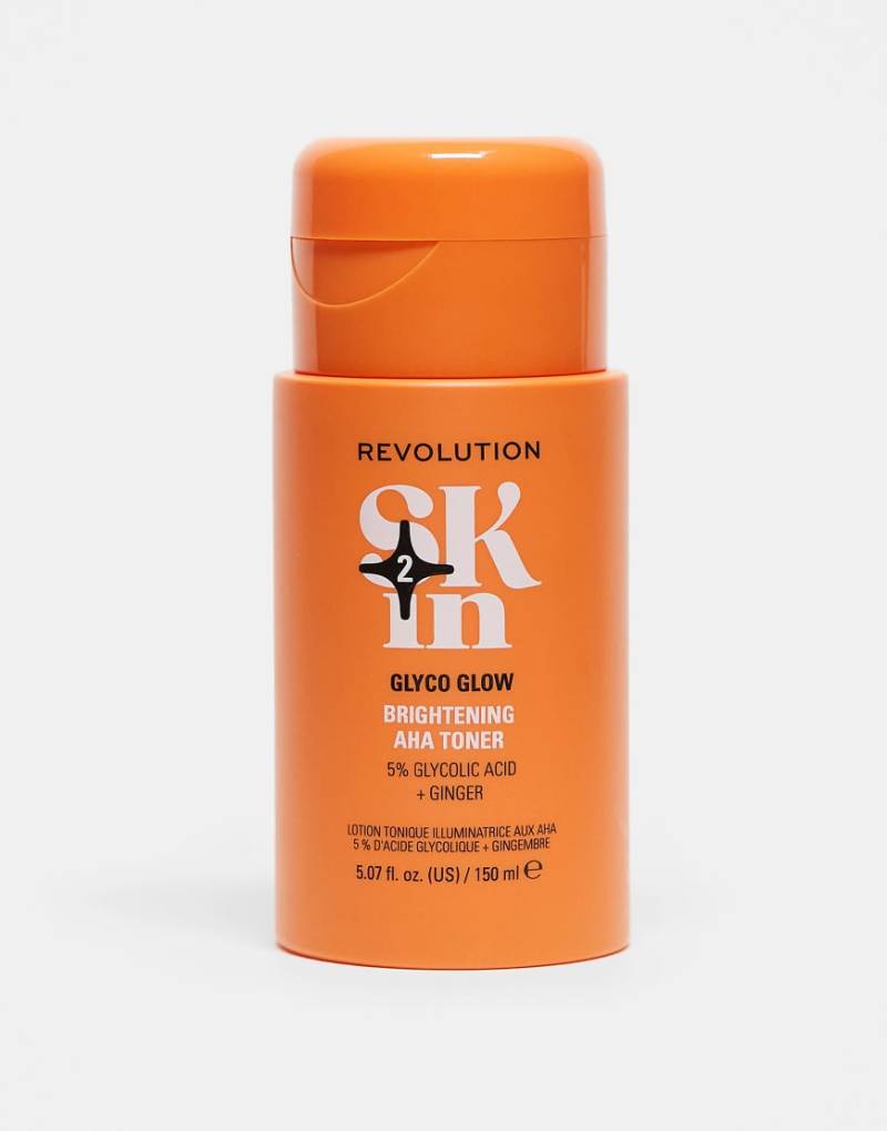 Revolution Skin - Glyco Glow - Aufhellender Toner mit natürlichen Fruchtsäuren sowie 5% Glykolsäure und Ingwer: 150 ml-Keine Farbe von Revolution Skincare