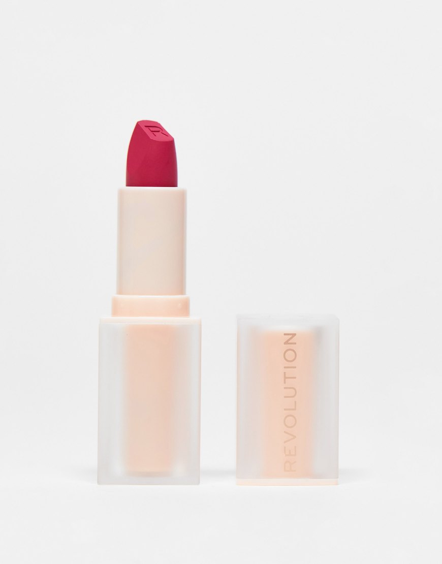 Revolution - Lip Allure - Seidig-weicher Lippenstift in Material Girl Wine-Rot von Revolution