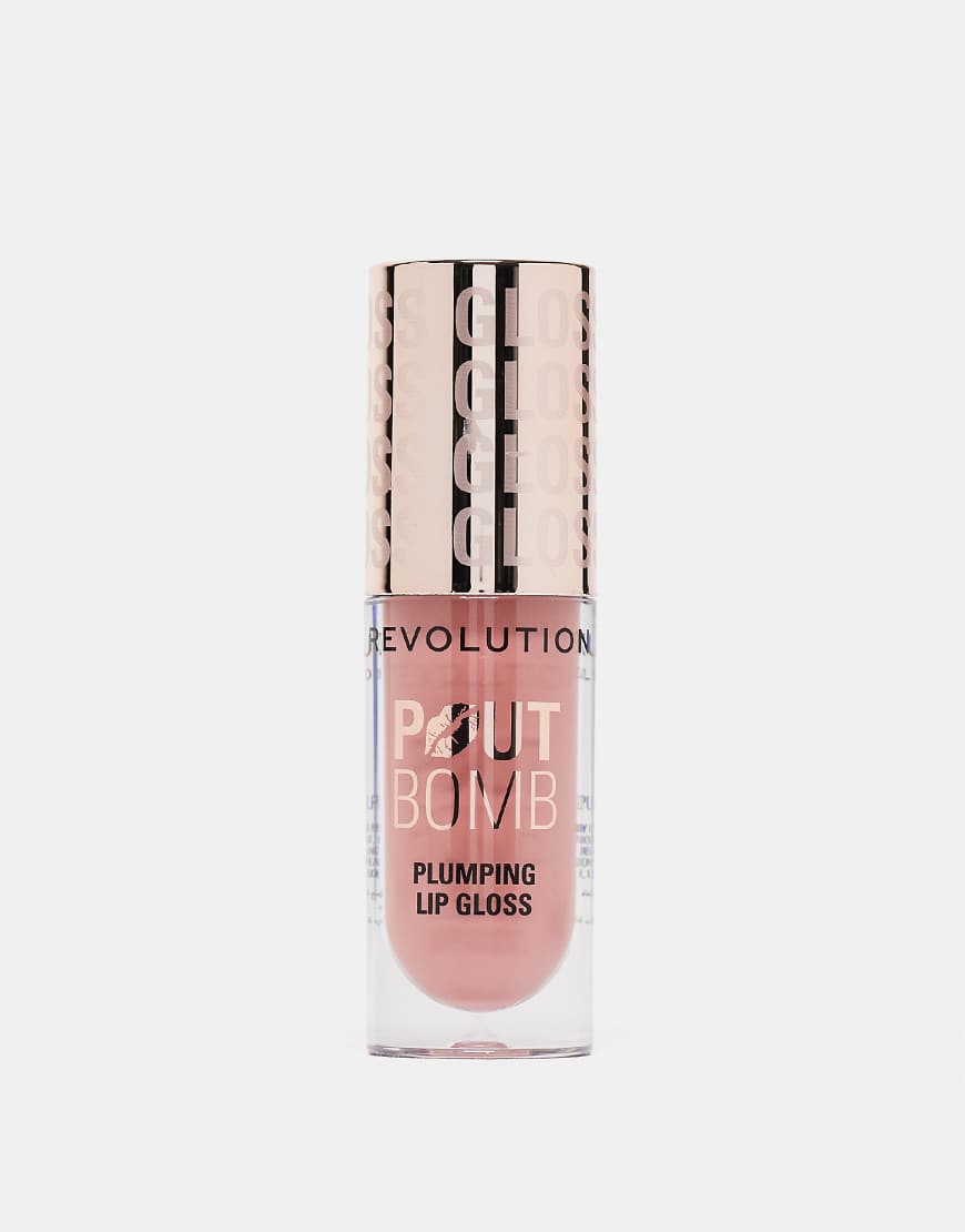 Revolution - Pout Bomb - Optisch aufpolsternder Lipgloss in Doll Warm Nude-Rosa von Revolution