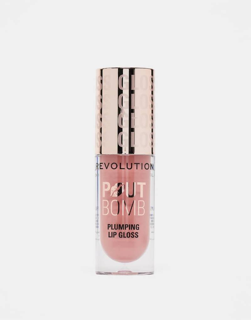 Revolution - Pout Bomb - Optisch aufpolsternder Lipgloss in Doll Warm Nude-Rosa von Revolution