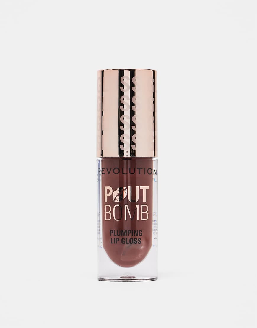 Revolution - Pout Bomb - Optisch aufpolsternder Lipgloss in Espresso Cool Nude-Rosa von Revolution