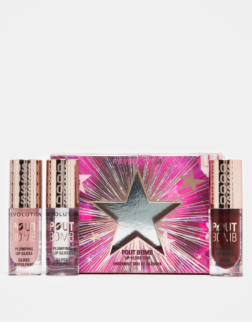 Revolution - Pout Bomb - Optisch aufpolsterndes Lipgloss-Trio (16% Rabatt)-Bunt von Revolution