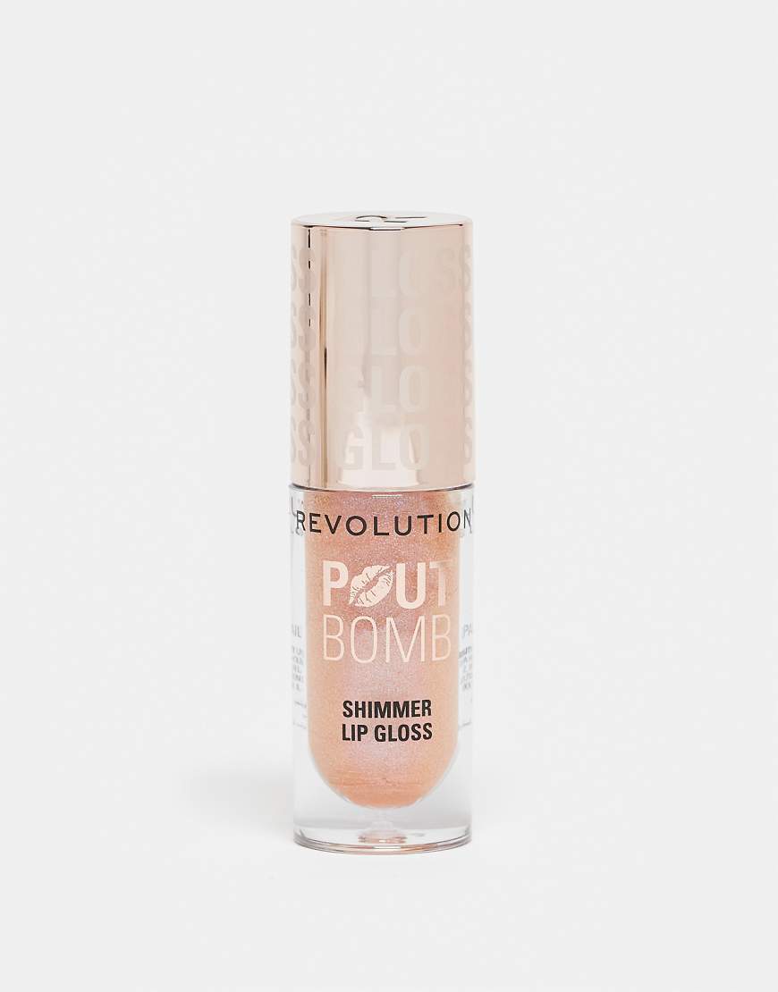 Revolution - Pout Bomb - Schimmernder Lipgloss in Glimmer Nude-Rosa von Revolution