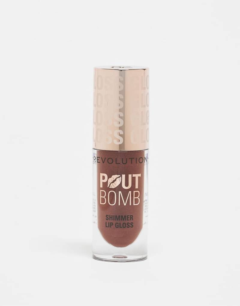 Revolution - Pout Bomb - Schimmernder Lipgloss in der Farbe Schoko Sparkle-Braun von Revolution